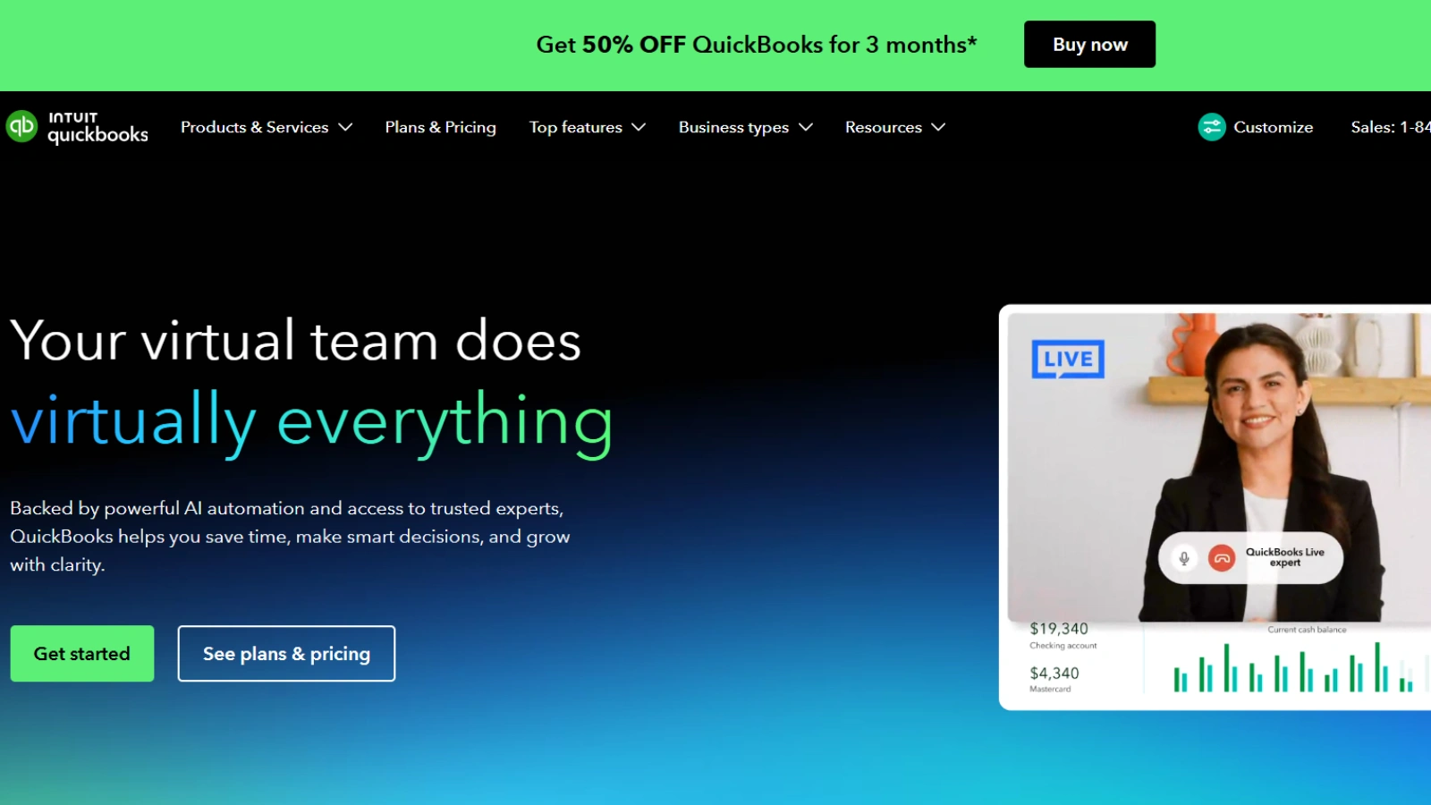 QuickBooks Time home page interface