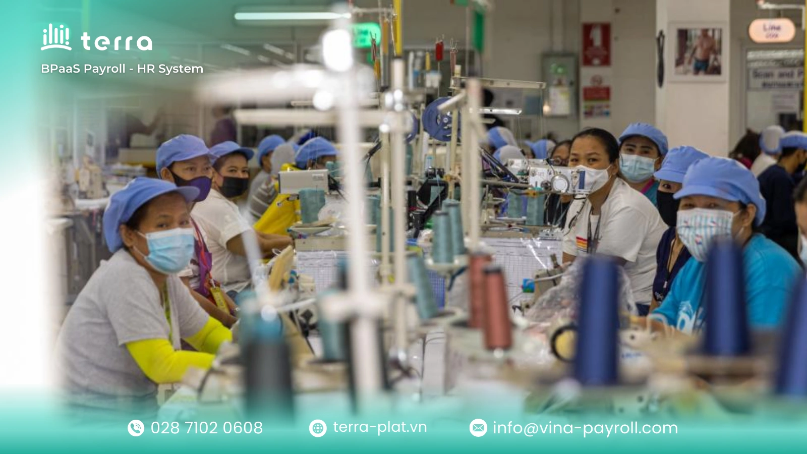 Blue collar jobs on factory production line