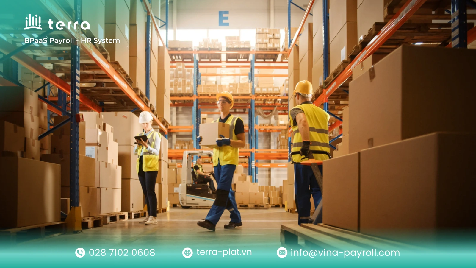 Blue collar workforce managing warehouse operations