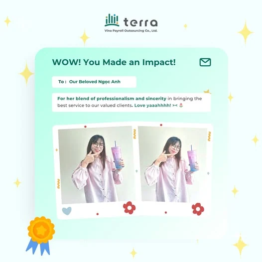 terra WOW Gift appreciation card for a team member
